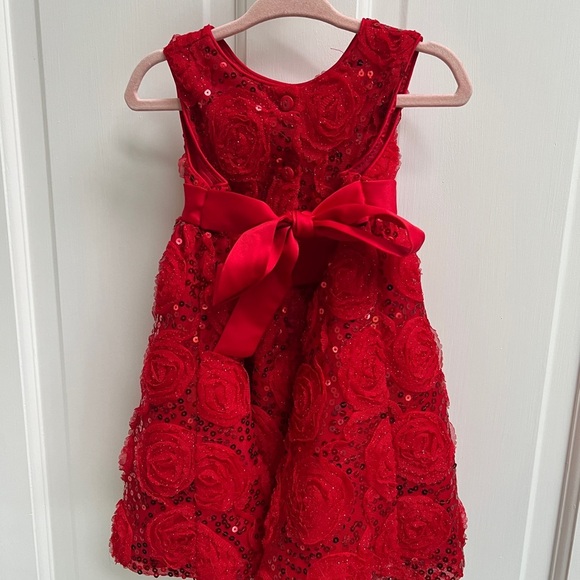 NWOT Rare Too 18M Red Floral Formal Dress - Picture 3 of 5